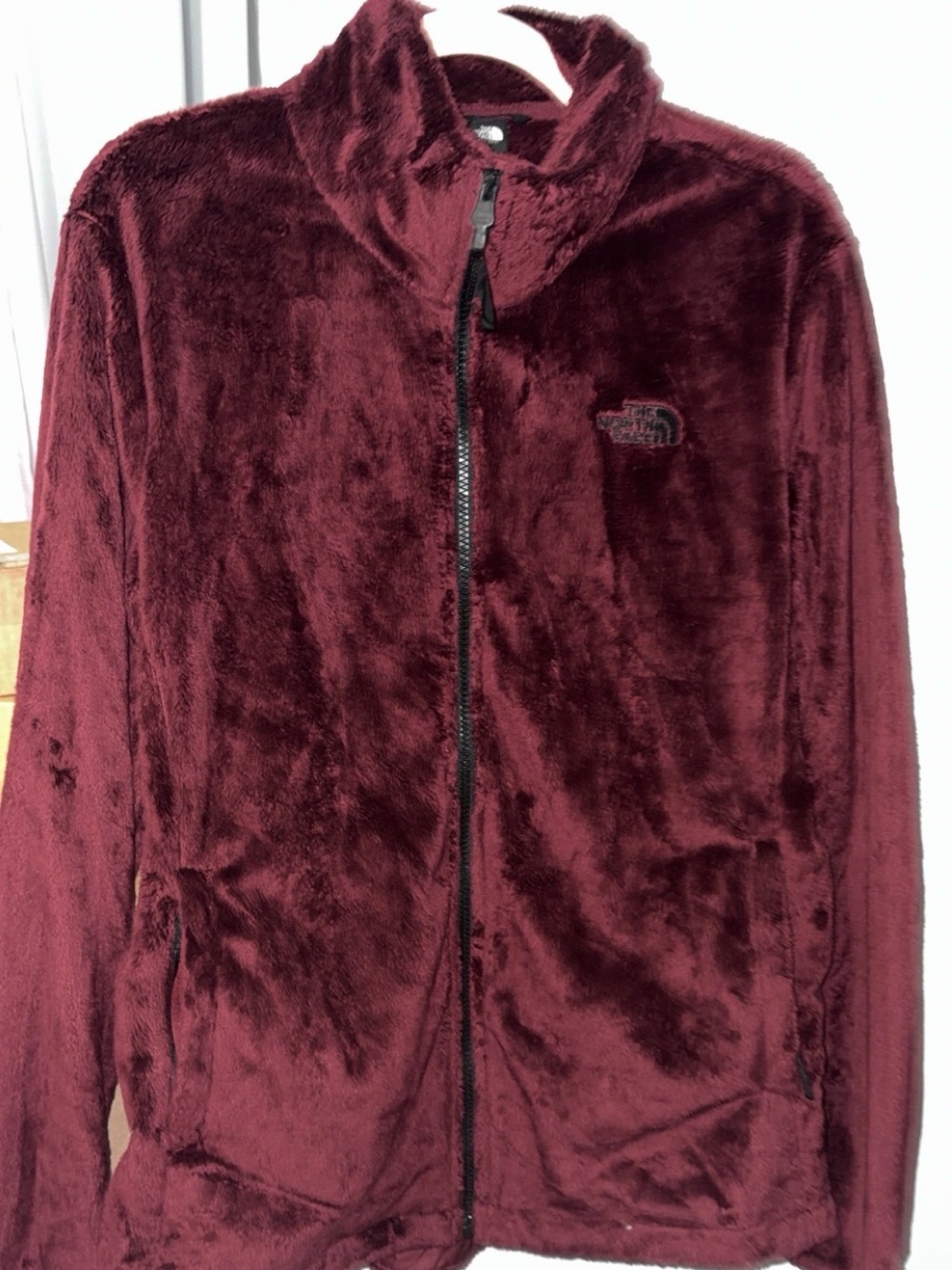 The North Face Women’s Plush Full-Zip Teddy Jacket in Burgundy